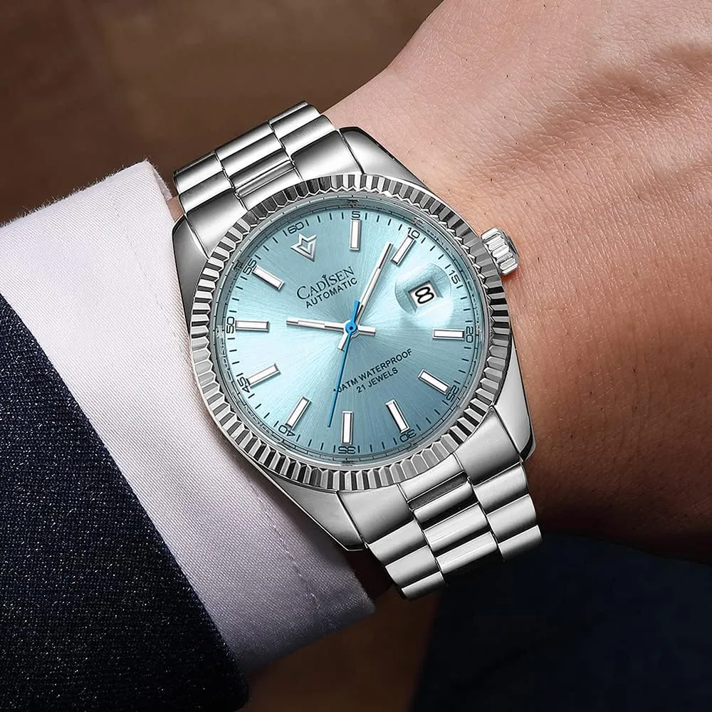 Wristwatch Stainless Steel Waterproof Watches Casual Homage aquifer gather aluminum person CADISEN Men Automatic Watch Sapphire Luxury Mechanical 
