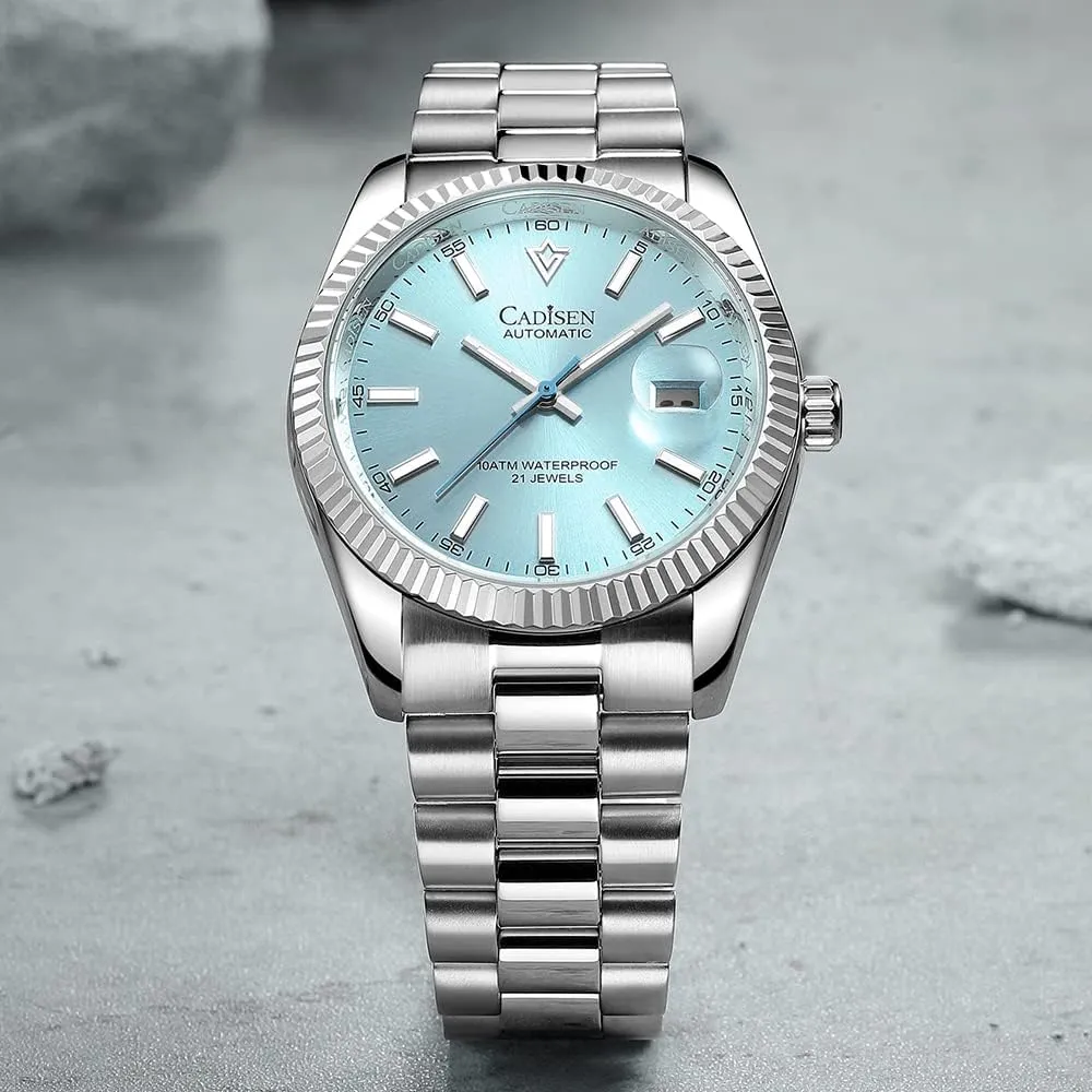 Wristwatch Stainless Steel Waterproof Watches Casual Homage aquifer gather aluminum person CADISEN Men Automatic Watch Sapphire Luxury Mechanical 