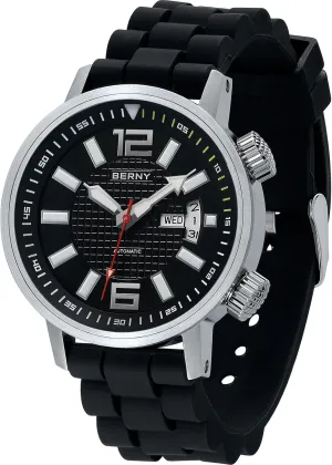 Wristwatches Waterproof 20ATM Sapphire Glass narrower buddy Scratch Resistant Super Luminous??No Battery Required BERNY Automatic Mechanical Dive Watch for Men Self Winding Sport Silicon Strap 